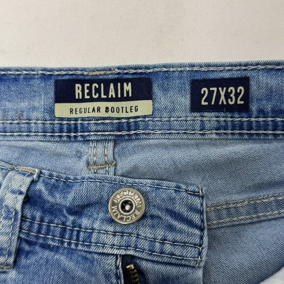 Reclaim Regular Bootleg Bootcut Jeans Men Size 27x32 Western Cowboy Distressed - Picture 5 of 12